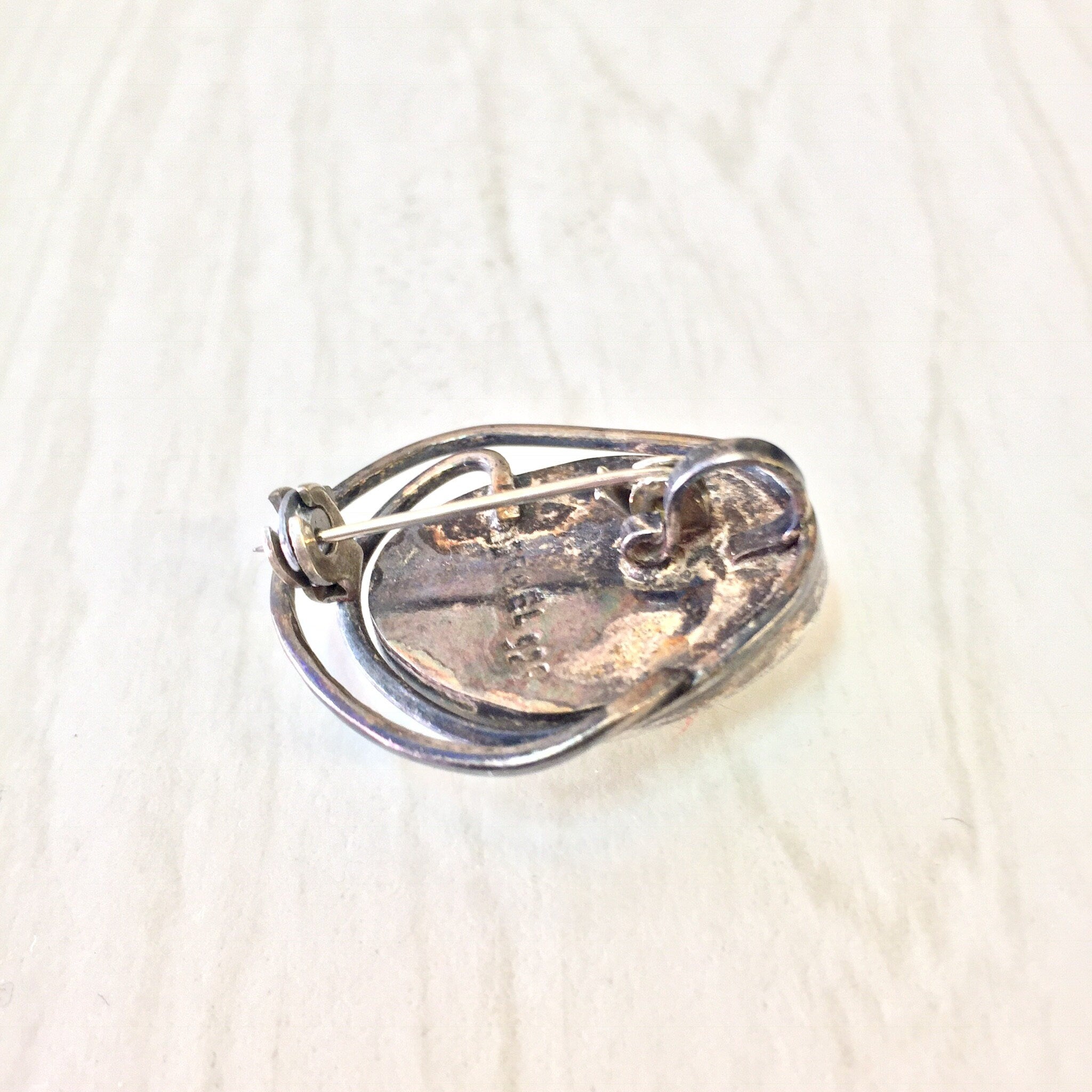 Vintage Silver Brooch, Turquoise Brooch, Vintage Pin, Vintage Jewelry, Pendant, Necklace, Blue, Green, Vintage Necklace, Gift for Mom