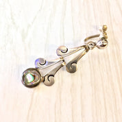 Vintage Silver Earrings, Screw Back Earrings, Abalone Earrings, Vintage Jewelry, Statement Jewelry, Sterling Silver, 925, Made in Mexico,