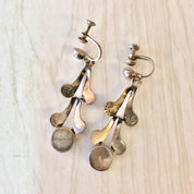 Vintage Silver Earrings, Screw Back Earrings, Abalone Earrings, Vintage Jewelry, Statement Jewelry, Sterling Silver, 925, Made in Mexico,