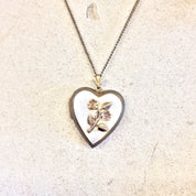 Vintage Locket, Vintage Necklace, Heart Shaped Locket, Mother Of Pearl, Floral Locket, Gold Filled Locket, Pendant Necklace,Keepsake Jewelry