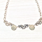 Vintage Choker, Silver Tone Necklace, Vintage Necklace, Vintage Jewelry, Floral Necklace, Daisies, Silver Tone Jewelry, Flowers, Choker,