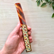 Vintage Pocket Comb, Stratton Comb, Folding Comb, Floral Comb, Made in Stratton England, Flowers, Floral Print, Small, Metal, Travel Size