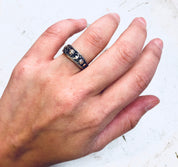 Vintage Silver Ring, Sterling Silver, Vintage Jewelry, Sun Ring, Moon Ring, Sun and Moon, Crescent Moon, Band Ring, Sun Rays, Vintage Ring