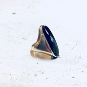 Vintage Silver Ring, Sterling Silver, Vintage Jewelry, Black Onyx, Onyx Jewelry, Black Ring, Statement Jewelry, Cocktail Ring, Long Ring