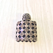 Vintage Perfume Bottle, Small Vintage Bottle, Sterling Silver Bottle, Vintage Bottle, Mini Bottle, Flowers, Turquoise, Silver and Glass