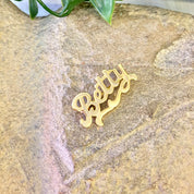 Vintage Gold Brooch, Vintage Jewelry, Gold Toned Pin, Betty Brooch, Monogram Pin, Betty, Name Plate, Monogram, Name Jewelry, Vintage Brooch