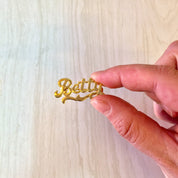 Vintage Gold Brooch, Vintage Jewelry, Gold Toned Pin, Betty Brooch, Monogram Pin, Betty, Name Plate, Monogram, Name Jewelry, Vintage Brooch