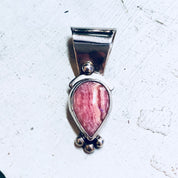 Vintage Silver Pendant, Pink Rhodochrosite, Rhodochrosite, Pink Jewelry, Sterling Silver, Necklace, Pendant, Vintage Jewelry, Pink and White