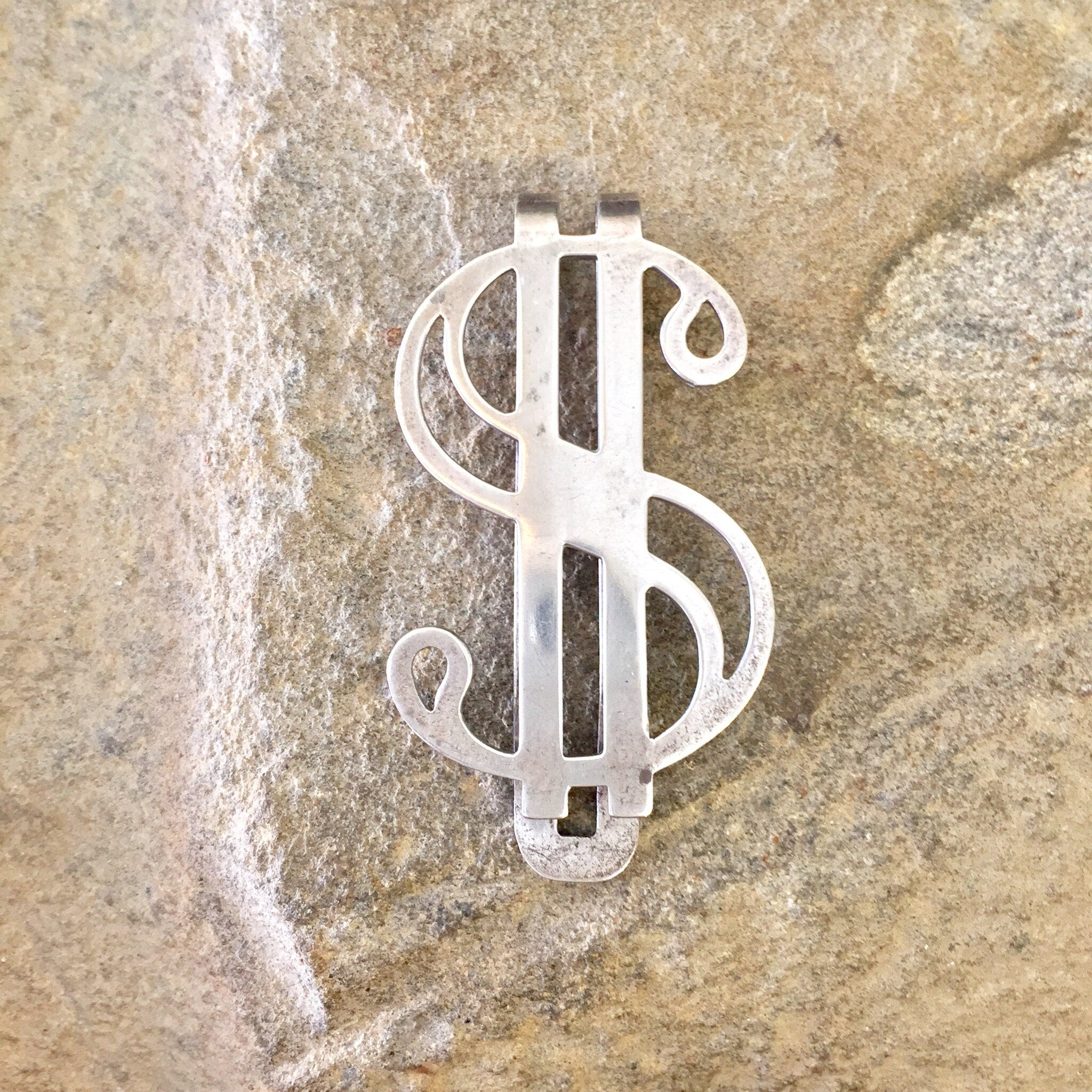 Vintage Money Clip, Dollar Sign Money Clip, Sterling Silver, Vintage Money, Dollar Sign, Gift for Dad, Men's Jewelry, Accessories,Money Clip
