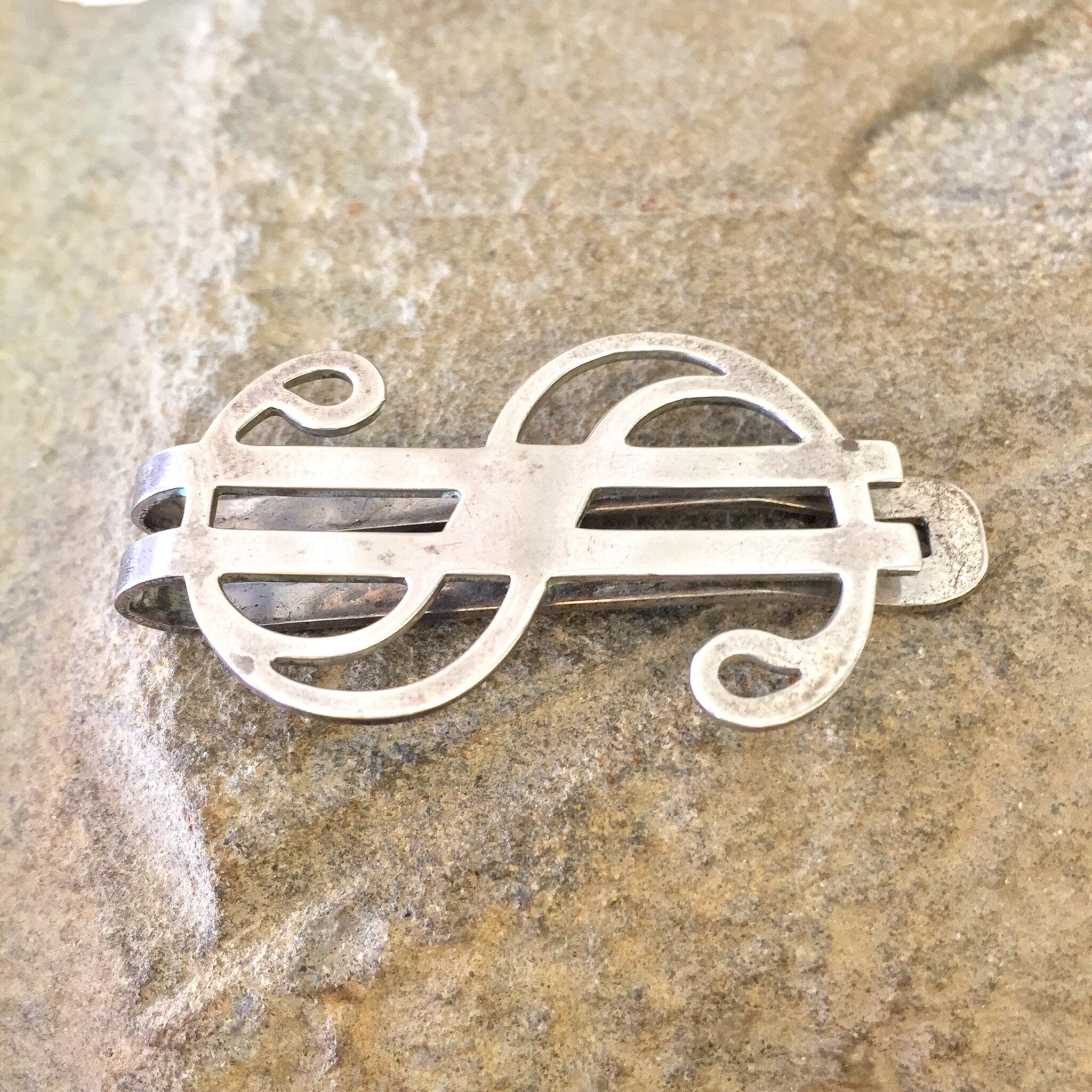 Vintage Money Clip, Dollar Sign Money Clip, Sterling Silver, Vintage Money, Dollar Sign, Gift for Dad, Men's Jewelry, Accessories,Money Clip