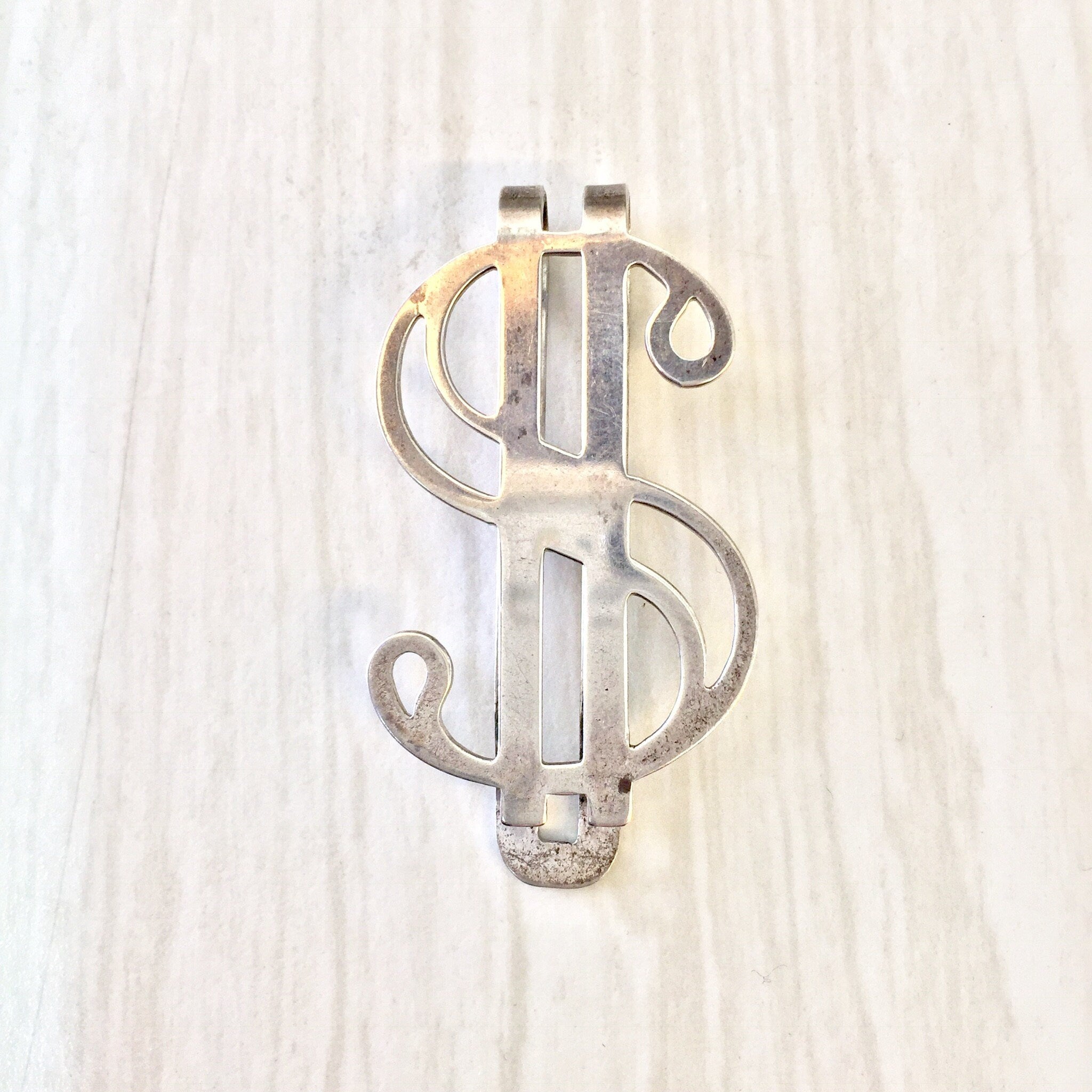 Vintage Money Clip, Dollar Sign Money Clip, Sterling Silver, Vintage Money, Dollar Sign, Gift for Dad, Men's Jewelry, Accessories,Money Clip