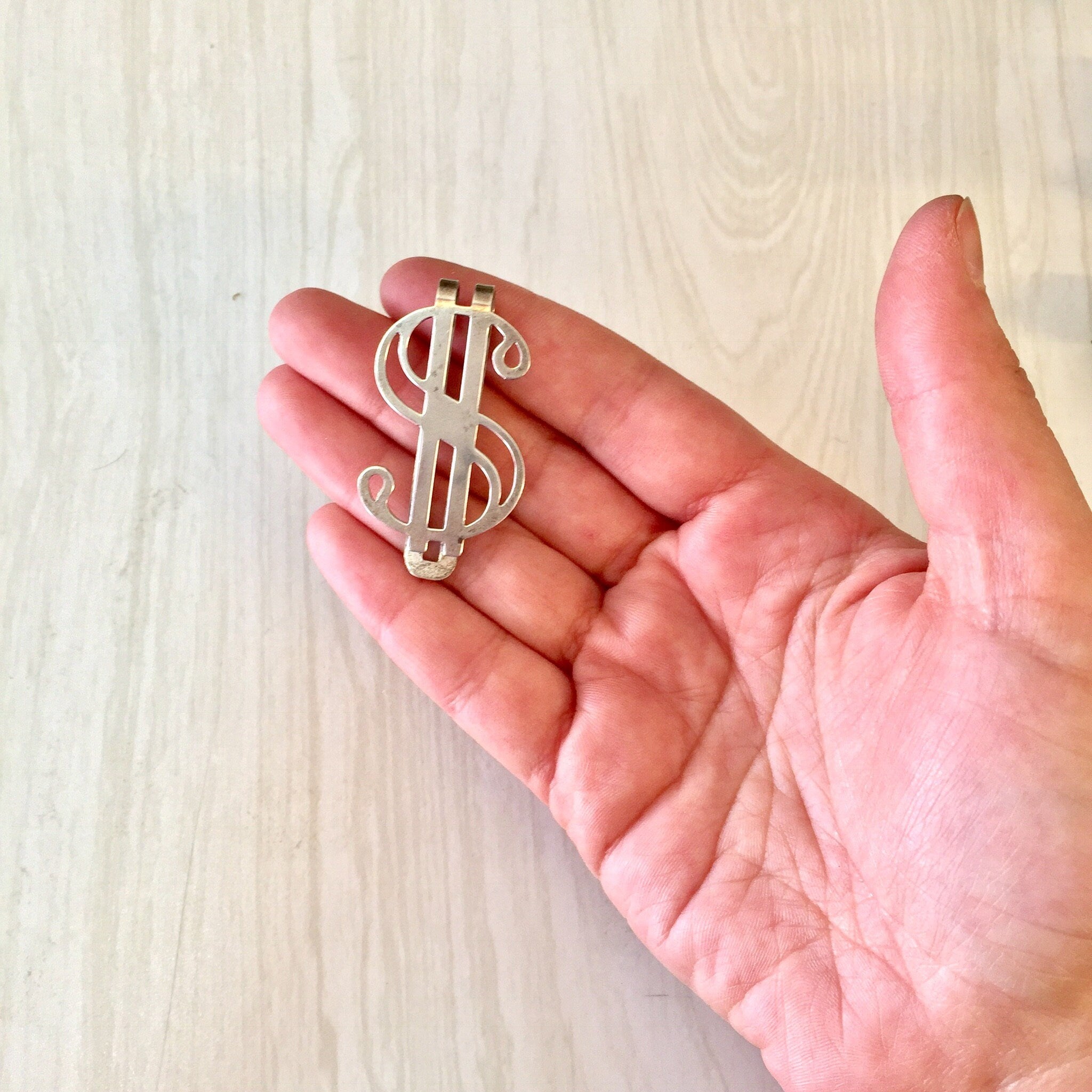 Vintage Money Clip, Dollar Sign Money Clip, Sterling Silver, Vintage Money, Dollar Sign, Gift for Dad, Men's Jewelry, Accessories,Money Clip