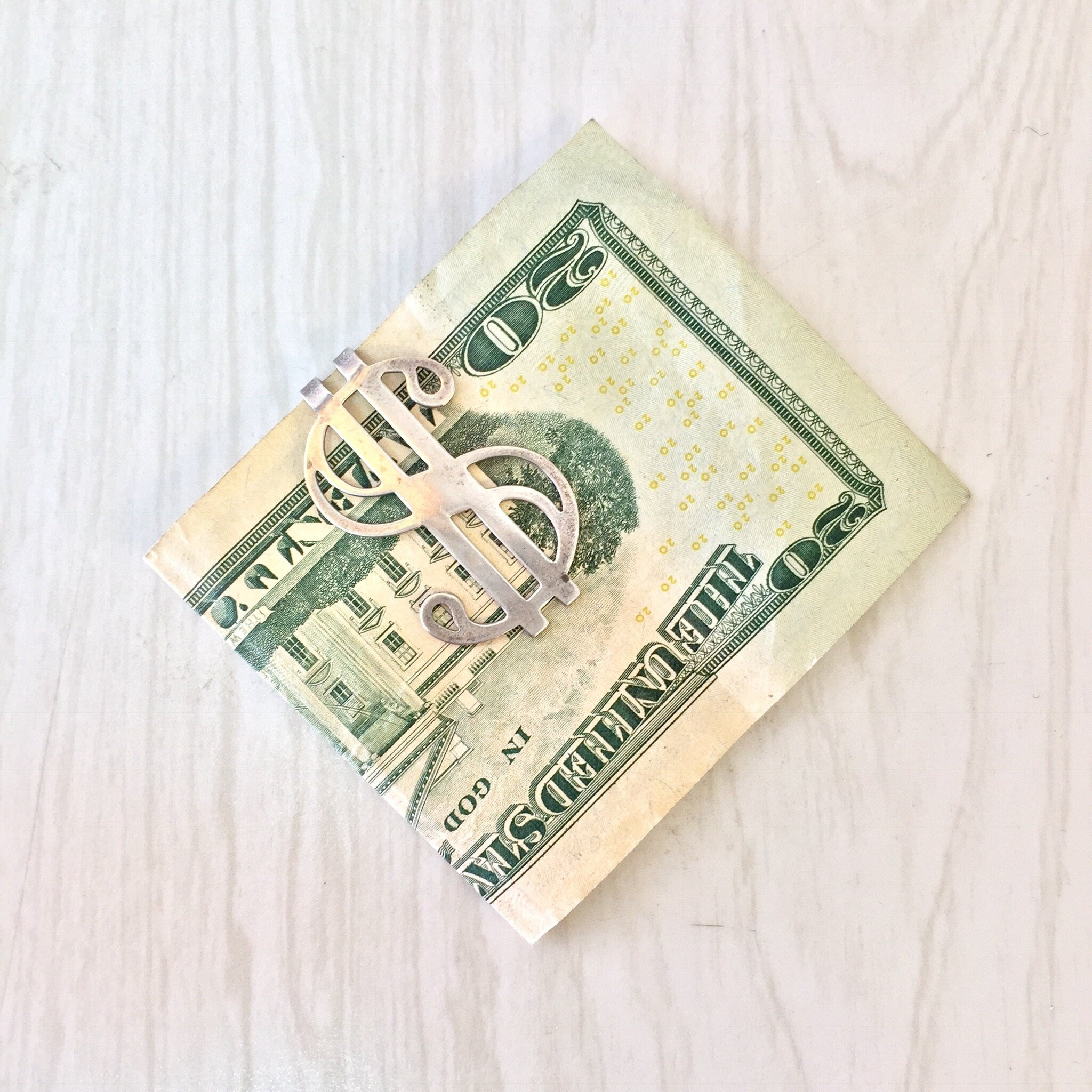 Vintage Money Clip, Dollar Sign Money Clip, Sterling Silver, Vintage Money, Dollar Sign, Gift for Dad, Men's Jewelry, Accessories,Money Clip