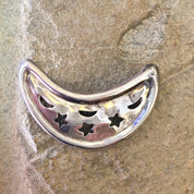 Vintage Silver Brooch, Sterling Silver, Vintage Jewelry, Moon Brooch, Crescent Moon, Moon and Stars, Vintage Pin, Moon Jewelry, Stars, Space