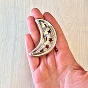 Vintage Silver Brooch, Sterling Silver, Vintage Jewelry, Moon Brooch, Crescent Moon, Moon and Stars, Vintage Pin, Moon Jewelry, Stars, Space