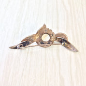 Vintage Silver Brooch, Sterling Silver, Vintage Jewelry, Vintage Pin, Marcasite Brooch, Pearl Jewelry, Winged Brooch, Wings, Faux Pearl,