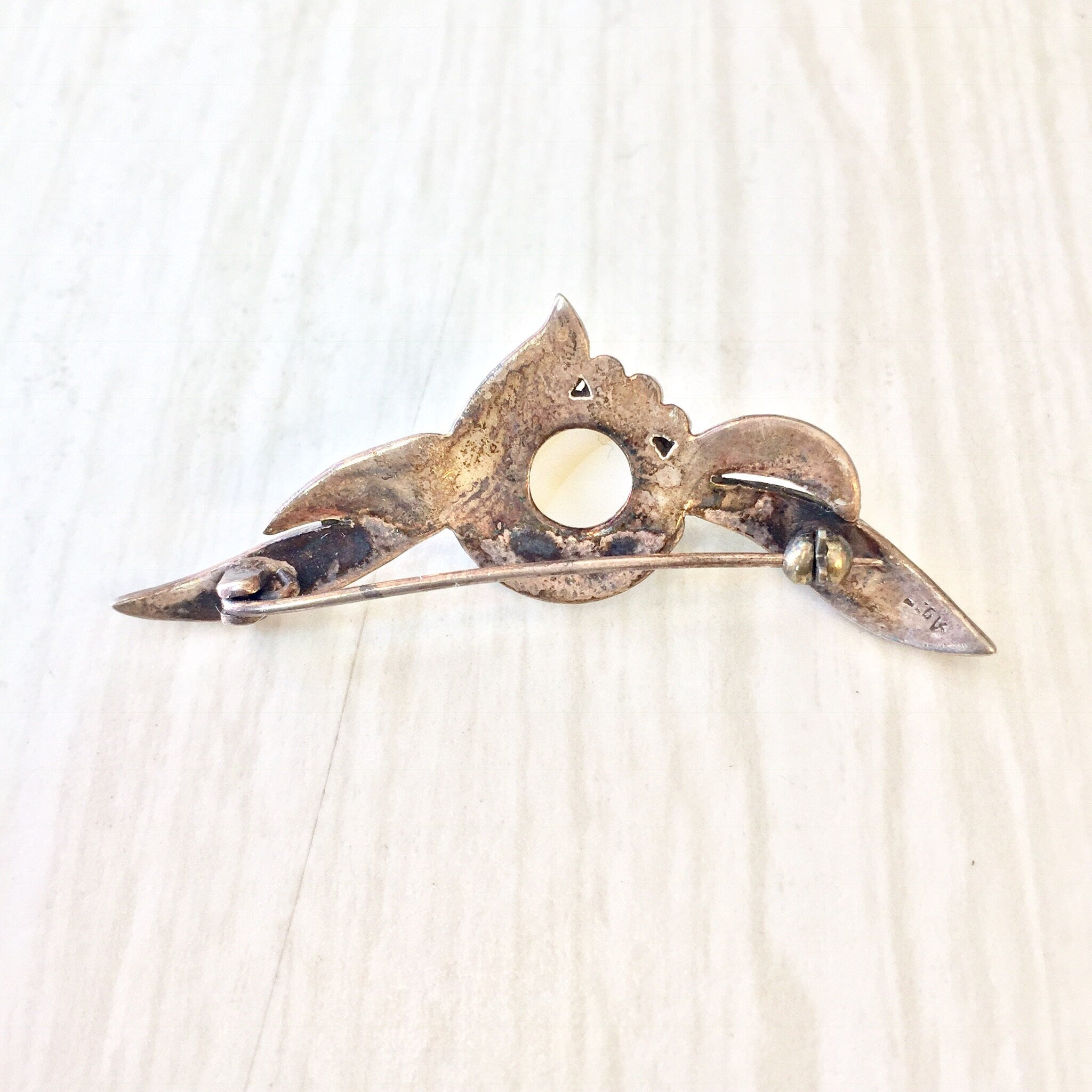 Vintage Silver Brooch, Sterling Silver, Vintage Jewelry, Vintage Pin, Marcasite Brooch, Pearl Jewelry, Winged Brooch, Wings, Faux Pearl,