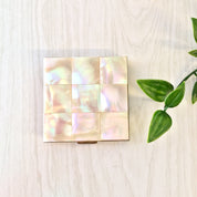 Vintage Volupte Compact, Vintage Compact, Mother of Pearl, Inlayed Stones, Gold Compact, White Compact, Iridescent, Vanity, Volupte, Gift