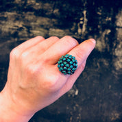 Vintage Gold Ring, Turquoise Ring, Blue and Green, 14 Karat Gold, 14K, Yellow Gold, Turquoise Jewelry, Cocktail Ring, Statement Jewelry