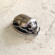 Vintage Silver Pendant, Scarab Necklace, Vintage Necklace, Vintage Jewelry, Sterling Silver, Silver Chain, Scarab Jewelry, Pendant, Bug