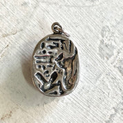 Vintage Silver Pendant, Scarab Necklace, Vintage Necklace, Vintage Jewelry, Sterling Silver, Silver Chain, Scarab Jewelry, Pendant, Bug