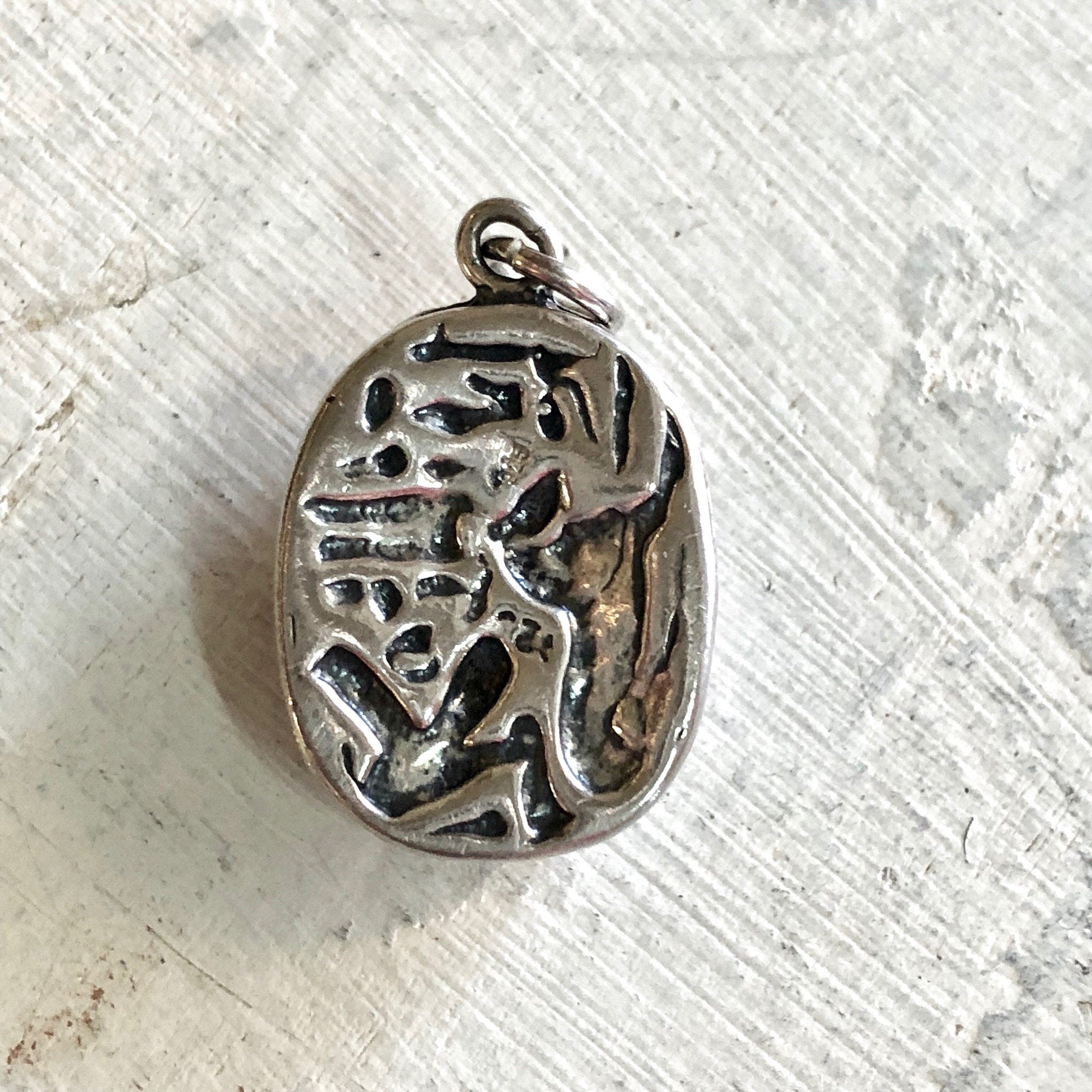 Vintage Silver Pendant, Scarab Necklace, Vintage Necklace, Vintage Jewelry, Sterling Silver, Silver Chain, Scarab Jewelry, Pendant, Bug