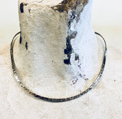 Vintage Silver Choker, Hammered Silver, Sterling Silver, Vintage Jewelry, Silver Choker, Thin Choker, Collar Necklace, Bib Necklace, Vintage