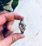 Vintage Silver Ring, RB Sterling, Navajo Ring, Navajo Jewelry, Running Bear, Vintage Jewelry, Statement Ring, Floral Ring, Flower, Long Ring