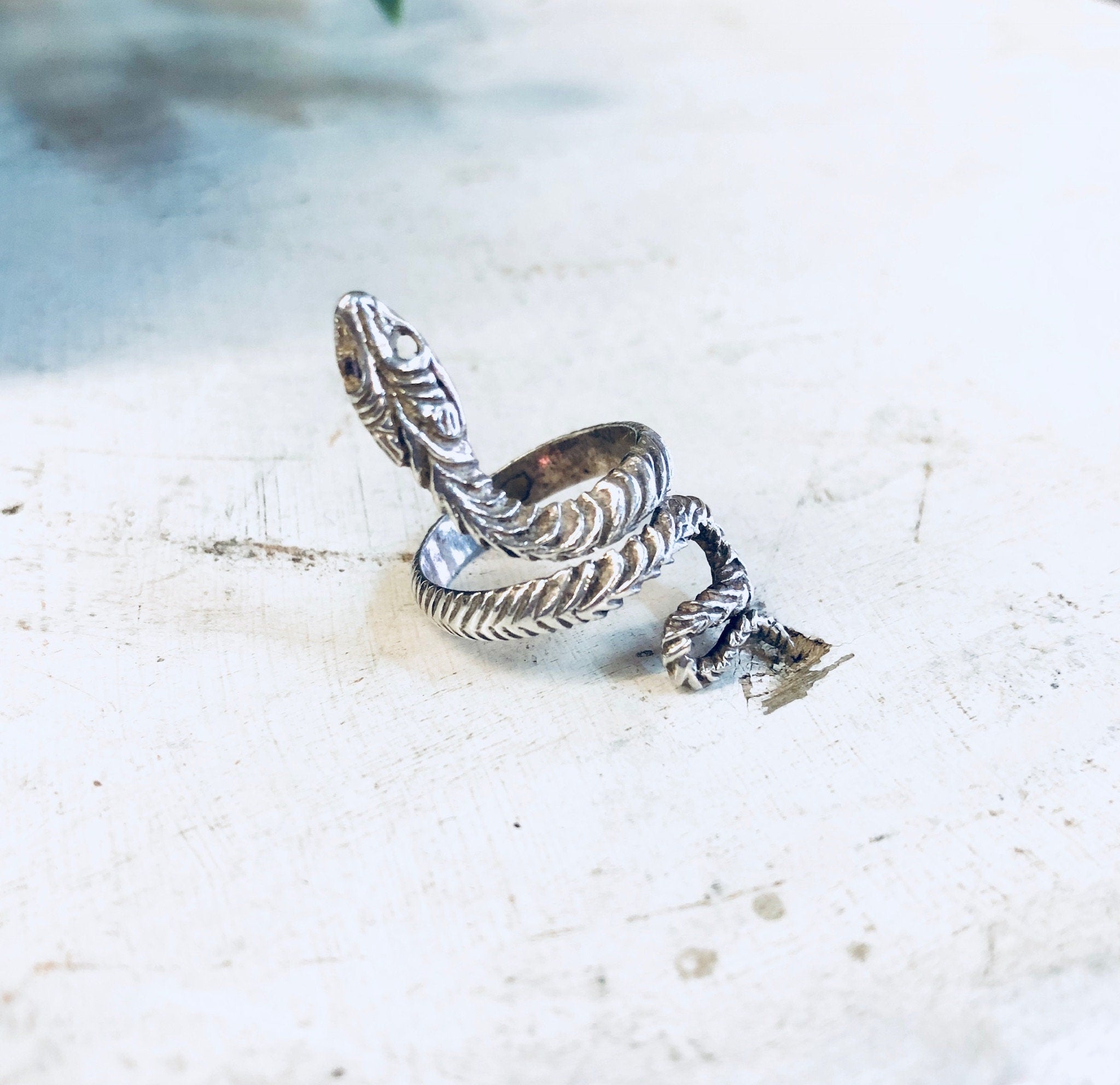 Vintage Silver Ring, Snake Ring, Boho Snake Ring, Sterling Silver, Vintage Jewelry, Snake Jewelry, Bohemian Jewelry, Small Ring,Vintage Ring