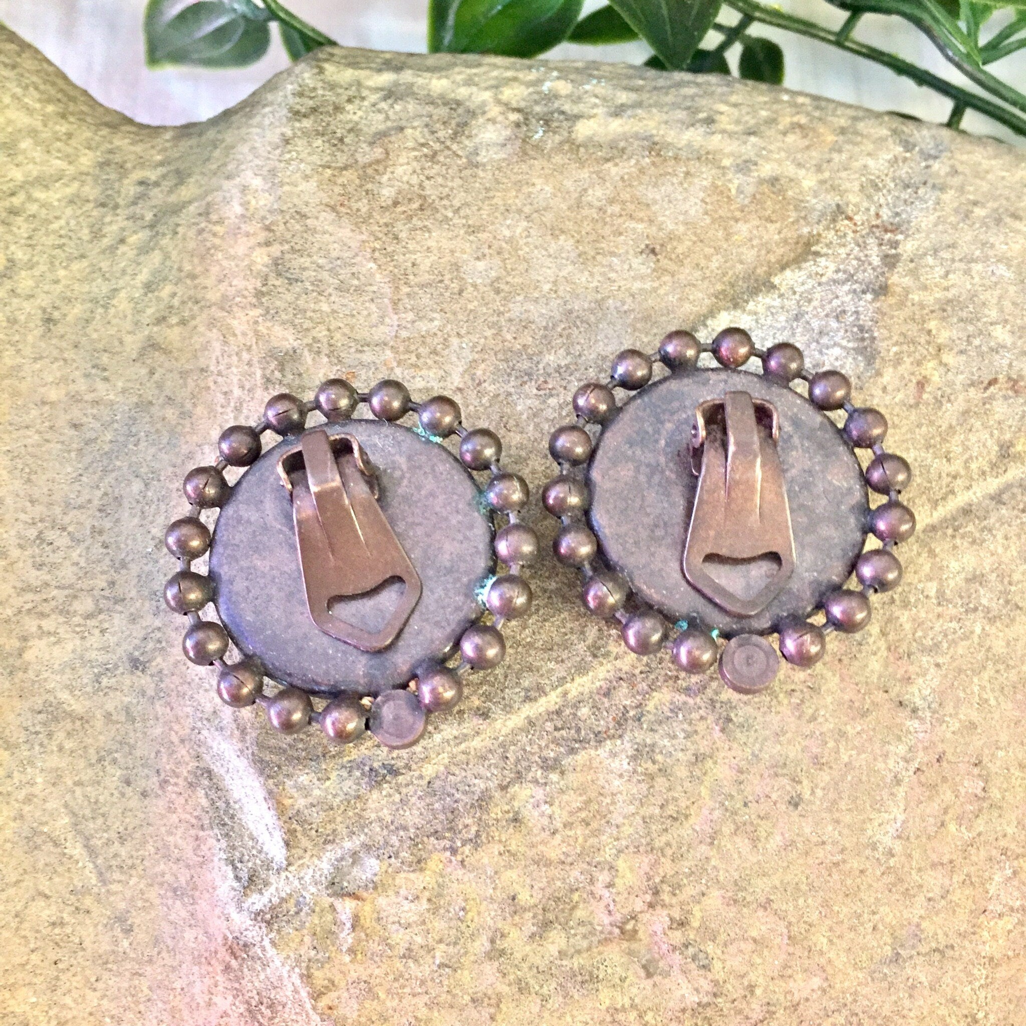 Vintage Earrings, Clip on Earrings, Vintage Jewelry, Faux Pearl Earrings, Statement Earrings, Statement Jewelry,Button Earrings,Gift for Mom