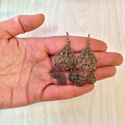 Vintage Earrings, Silver Tone Earrings, Dangle Earrings, Chandelier Earrings, Statement Jewelry, Vintage Jewelry, Filagree Earrings, Silver