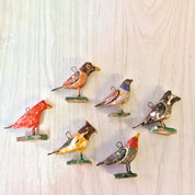 Paper Mache Beads, Bird Beads, Arts and Crafts, Jewelry Making, Birds, Necklace, Bracelet, Red, Blue, Yellow, Brown, Crafting, Small Beads