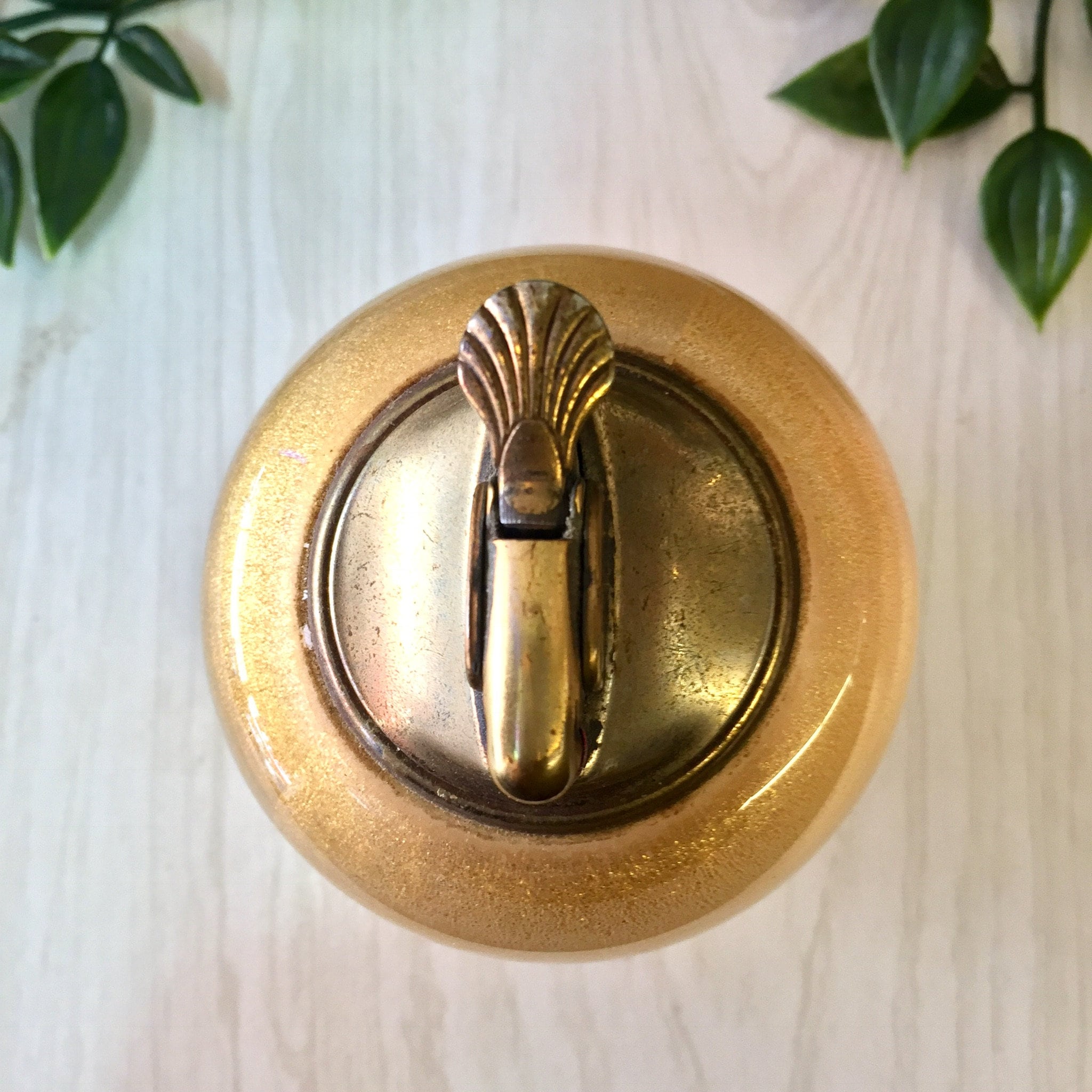 Vintage Evans USA Table Lighter, Gold Lighter, Vintage Home Decor, Glitter, Sparkle, Glass Lighter, Midcentury Modern, MCM Home Decor