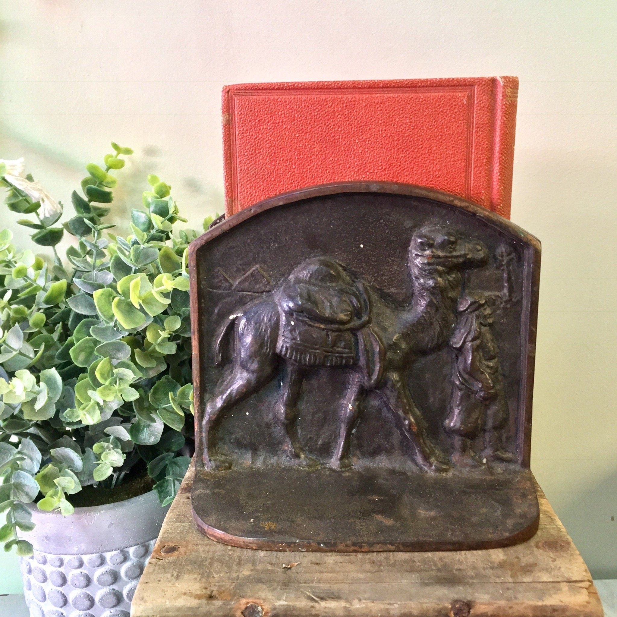 Vintage Bookends, Copper Bookends, Camel Bookends, Library, Copper Home Decor, Vintage Home Decor, Copper, Camel, Pyramid, Book Case