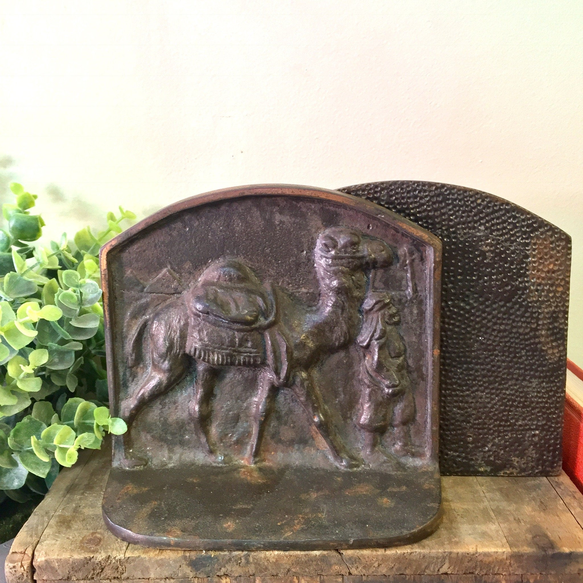 Vintage Bookends, Copper Bookends, Camel Bookends, Library, Copper Home Decor, Vintage Home Decor, Copper, Camel, Pyramid, Book Case
