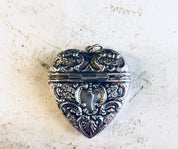 Vintage Silver Locket, Heart Locket, Vintage Pendant, Necklace, Sterling Silver, Heart Container, Pendant Container, Large Pendant, Heart