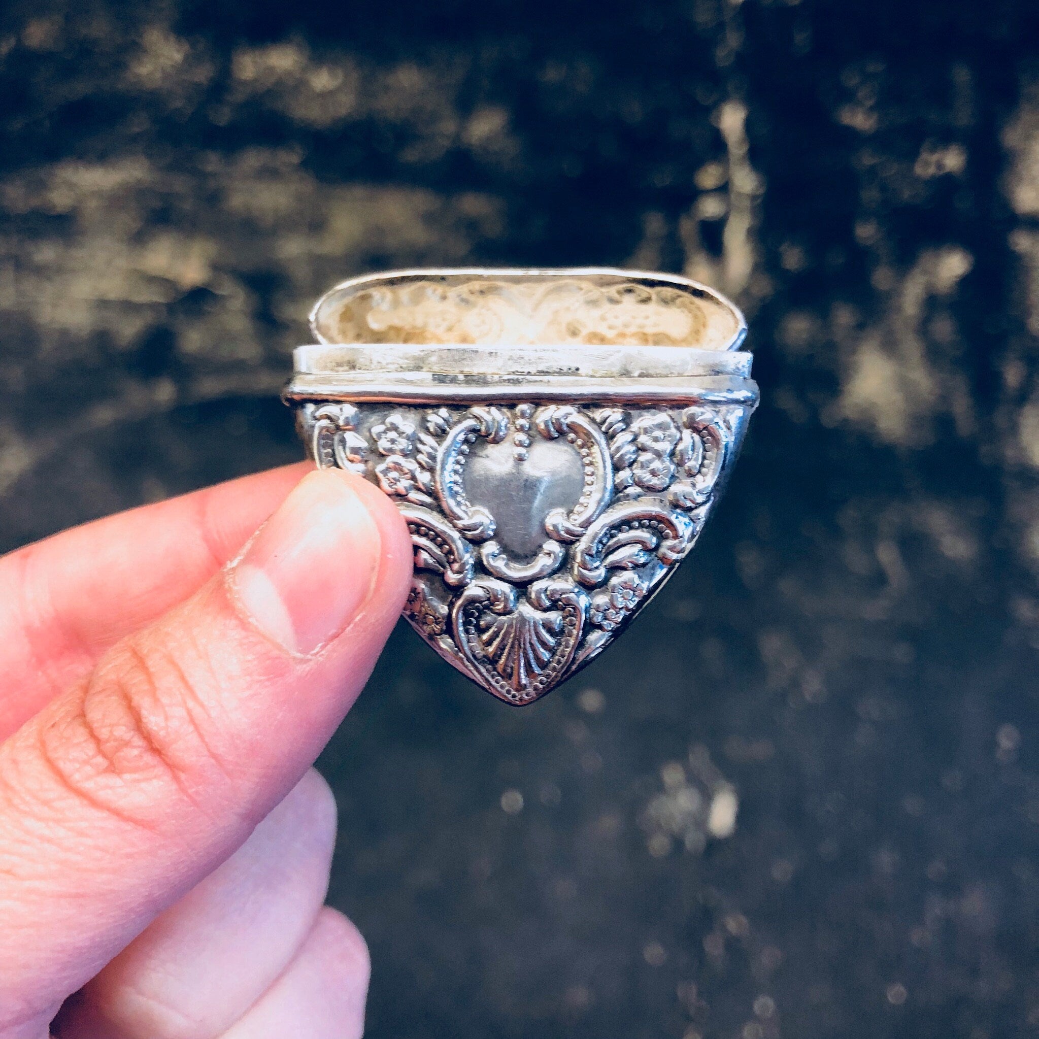 Vintage Silver Locket, Heart Locket, Vintage Pendant, Necklace, Sterling Silver, Heart Container, Pendant Container, Large Pendant, Heart