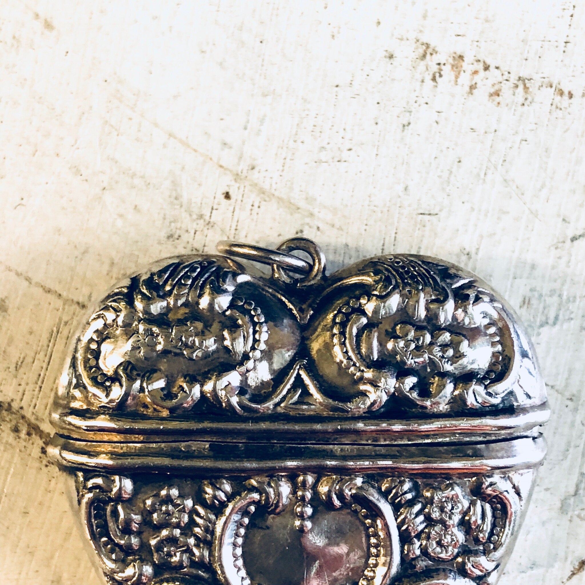 Vintage Silver Locket, Heart Locket, Vintage Pendant, Necklace, Sterling Silver, Heart Container, Pendant Container, Large Pendant, Heart