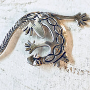 Vintage Silver Brooch, Lizard Brooch, Vintage Pin, Sterling Silver, Statement Jewelry, Animal Jewelry, Salamander, Vintage Jewelry, Reptile