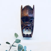 Wood Carved Mask, Vintage Mask, Wooden Mask, Hand Carved Wood, Vintage Home Decor, Wall Decor, Primitive Decor, Wall Hanging, Brown, Carved