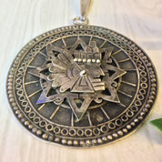 Large Taxco Pendant, Sterling Silver, Taxco Jewelry, Vintage Jewelry, Aztec Necklace, Vintage Necklace, Vintage Pendant,Taxco,Silver Pendant