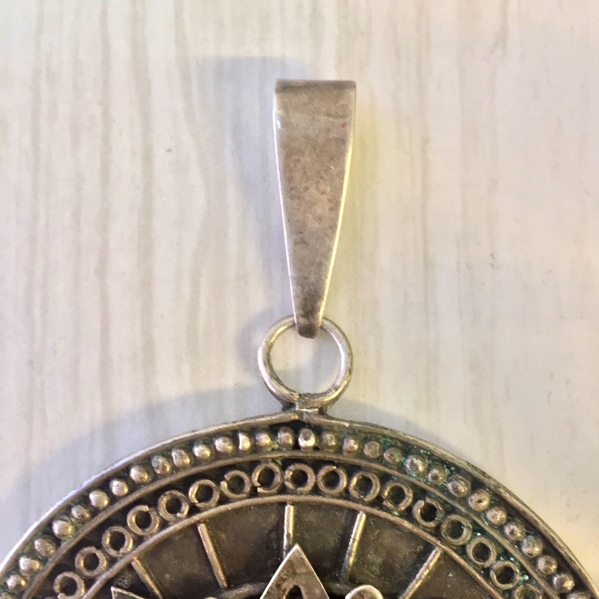 Large Taxco Pendant, Sterling Silver, Taxco Jewelry, Vintage Jewelry, Aztec Necklace, Vintage Necklace, Vintage Pendant,Taxco,Silver Pendant