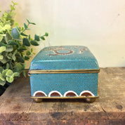 Vintage Cloisonne Box, Cloisonne Jewelry Box, Dragon Jewelry Box, Vintage Cloisonn, Blue Jewelry Box, Dragon Box, Trinket Box, Brass Box