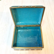Vintage Cloisonne Box, Cloisonne Jewelry Box, Dragon Jewelry Box, Vintage Cloisonn, Blue Jewelry Box, Dragon Box, Trinket Box, Brass Box