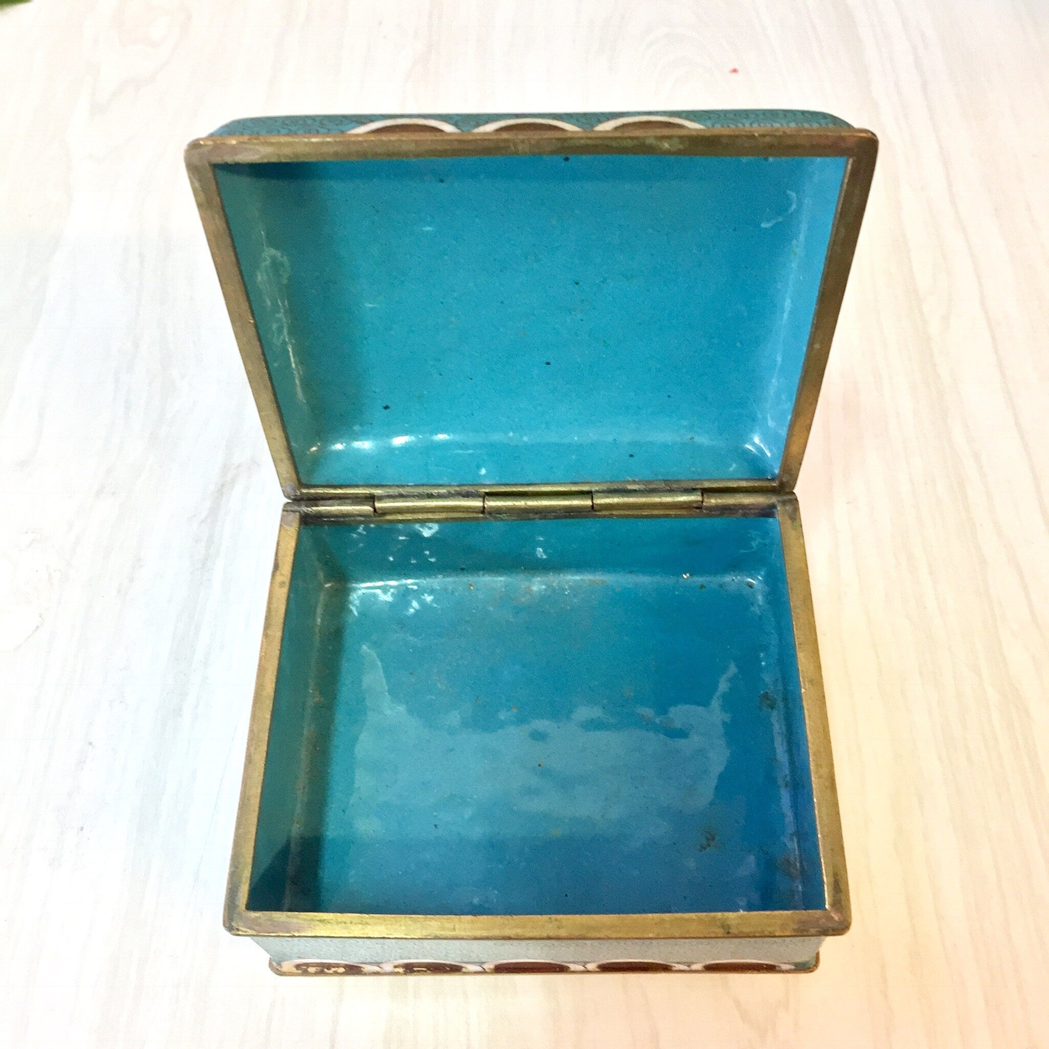 Vintage Cloisonne Box, Cloisonne Jewelry Box, Dragon Jewelry Box, Vintage Cloisonn, Blue Jewelry Box, Dragon Box, Trinket Box, Brass Box