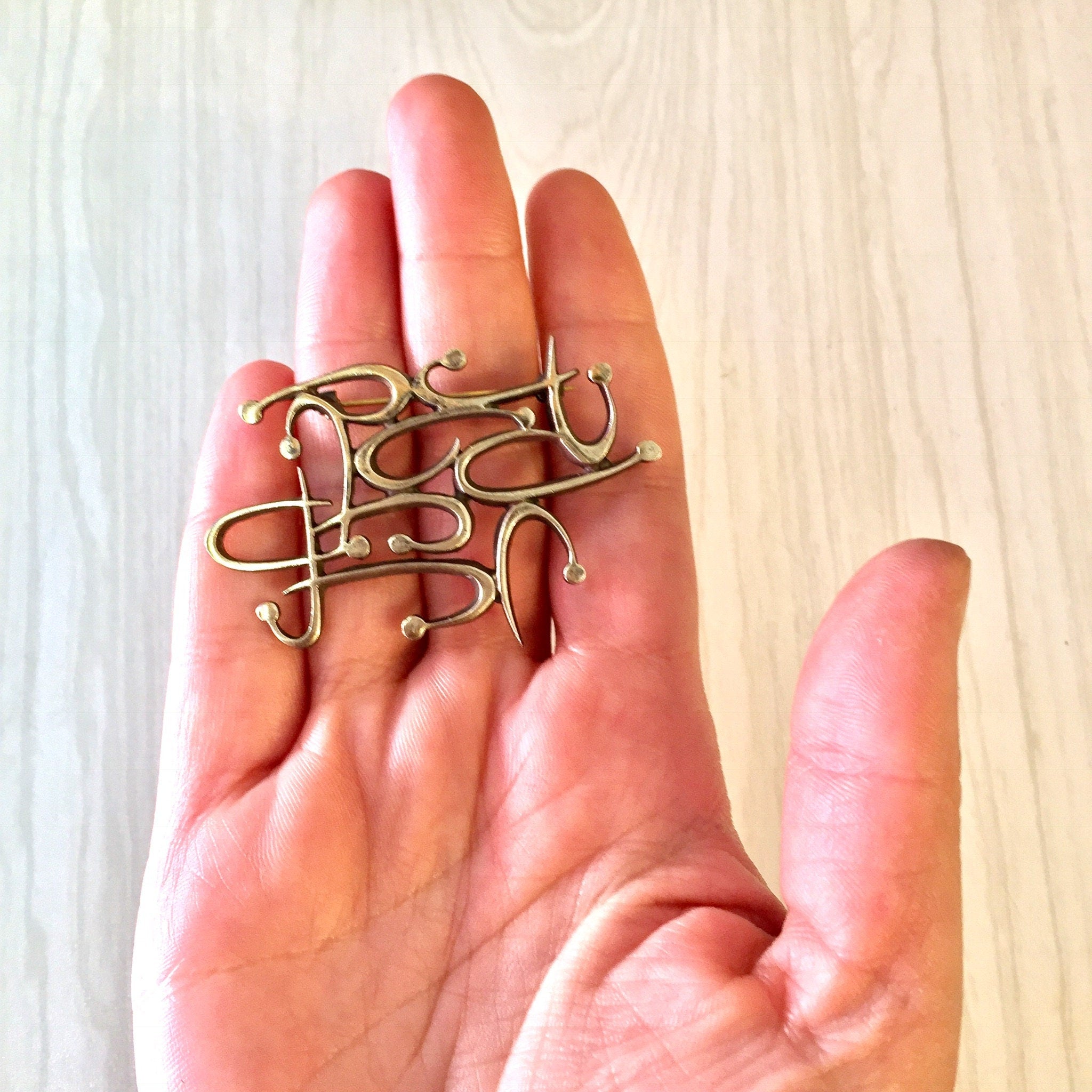 Vintage Silver Brooch, Sterling Silver, Vintage Jewelry, Abstract Brooch, Statement Jewelry, Abstract Jewelry, Vintage Pin, Vintage Brooch