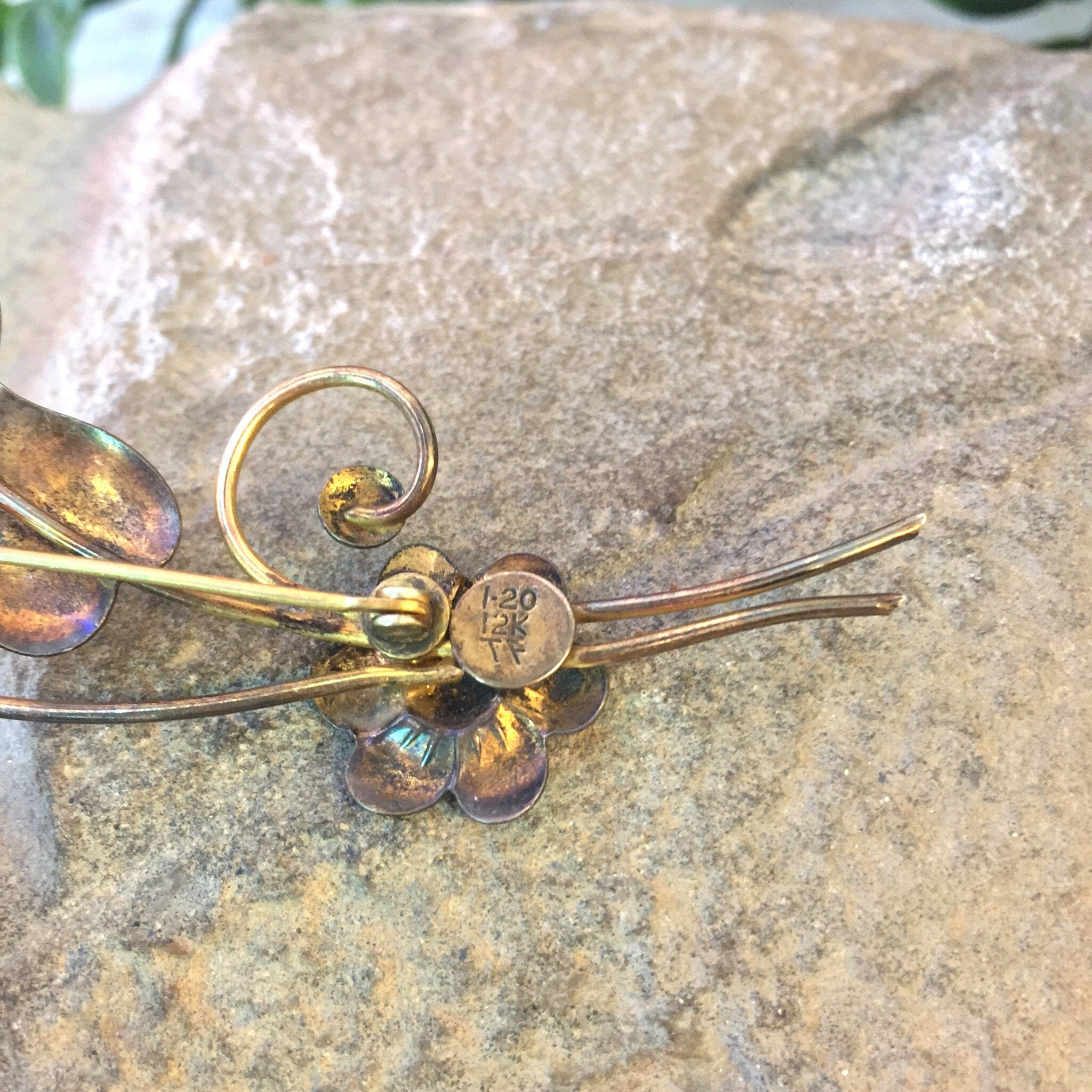 Vintage Silver Brooch, Gold Filled Brooch, Flower Brooch, Floral Jewelry, Two Flowers, Vintage Jewelry, Sterling Silver, Vintage Pin, Brooch