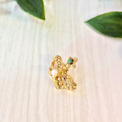 Vintage Gold Brooch, Gold Toned Jewelry, Gold Pin, Crown Pin, Royal Crown, Gold Crown, Crown Brooch, Beaded Brooch, Vintage Jewelry, Crown
