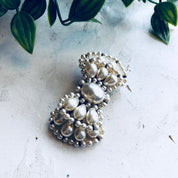 Vintage Brooch, Sterling Silver, Pearl Brooch, Bow Brooch, Bowtie, Vintage Jewelry, Faux Pearls, Made in France, Beaded Jewelry, Bow, Pin