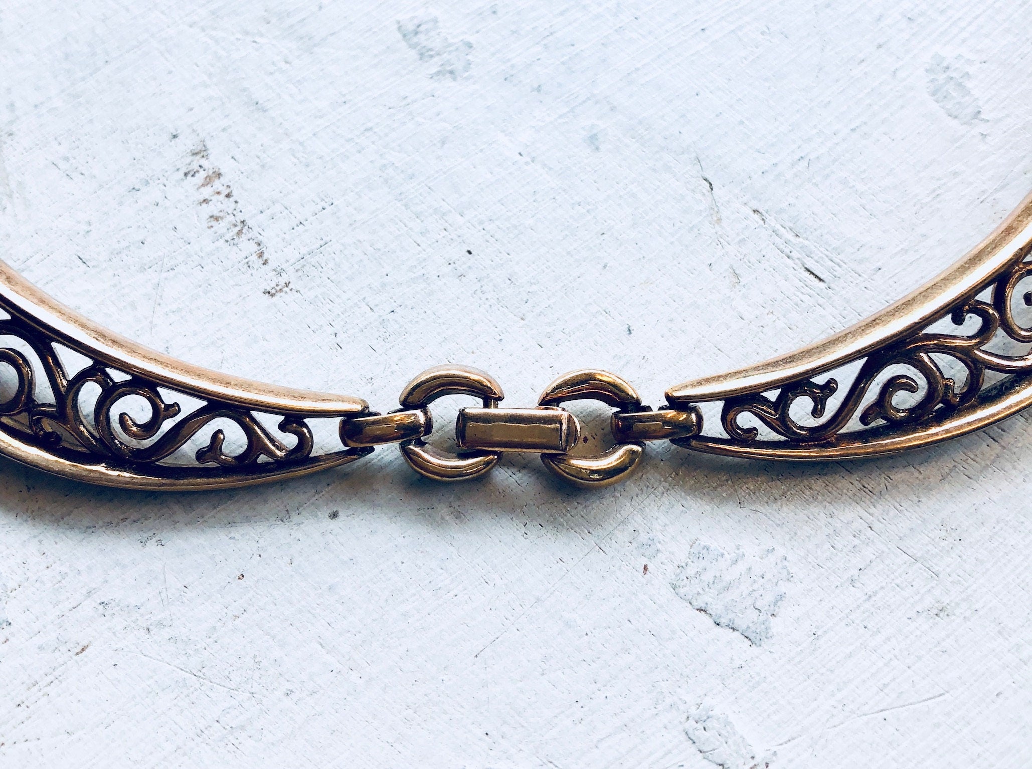 Trifari Choker, Vintage Necklace, Vintage Jewelry, Trifari Jewelry, Designer Jewelry, Gold Toned Jewelry, Choker, Necklace, Swirl Necklace